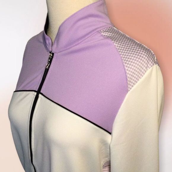 Izod Performance Lavender and White Full Zip Front Jacket Med - Picture 7 of 12